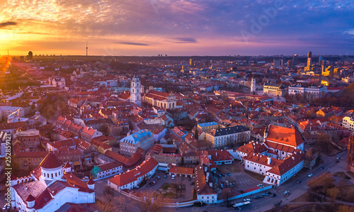 VILNIUS  LITHUANIA - aerial view of Vilnius old city