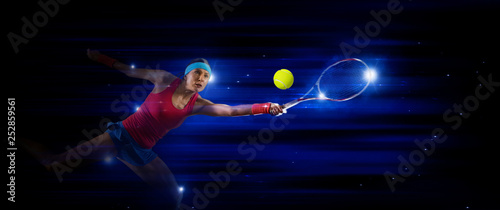 Female tennis player in action © Andrey Burmakin
