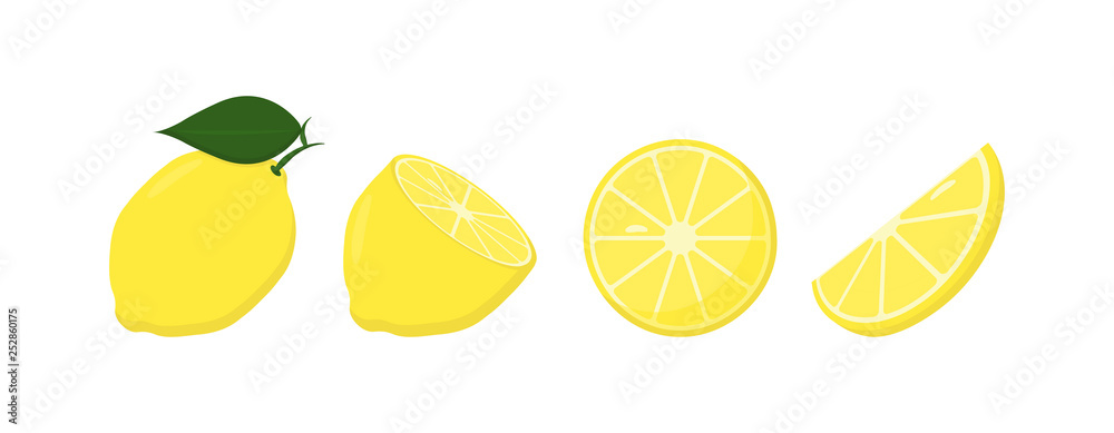 Fototapeta Świeże owoce cytryny, w innym stanie, wektor