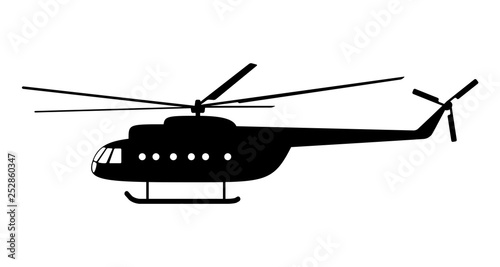 Helicopter of silhouette.