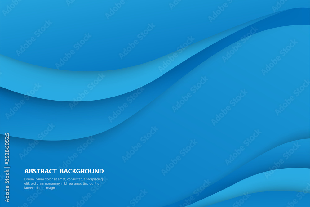 Creative minimal geometric curve shape with blue background. Dynamic shapes composition and elements.Modern design in Eps10 vector illustration. 