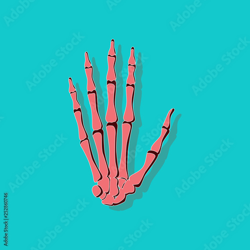 wrist bone paper sticker on stylish background