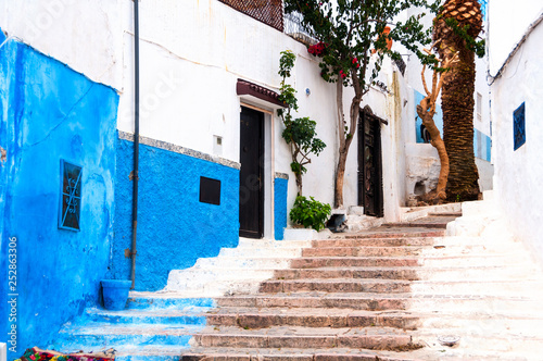 Famous blue and white streets of Kasbah of the Udayas in Rabat © Madrugada Verde