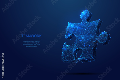 puzzle low poly blue