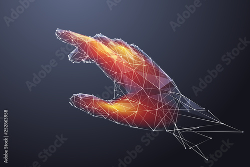 hand touching low poly color