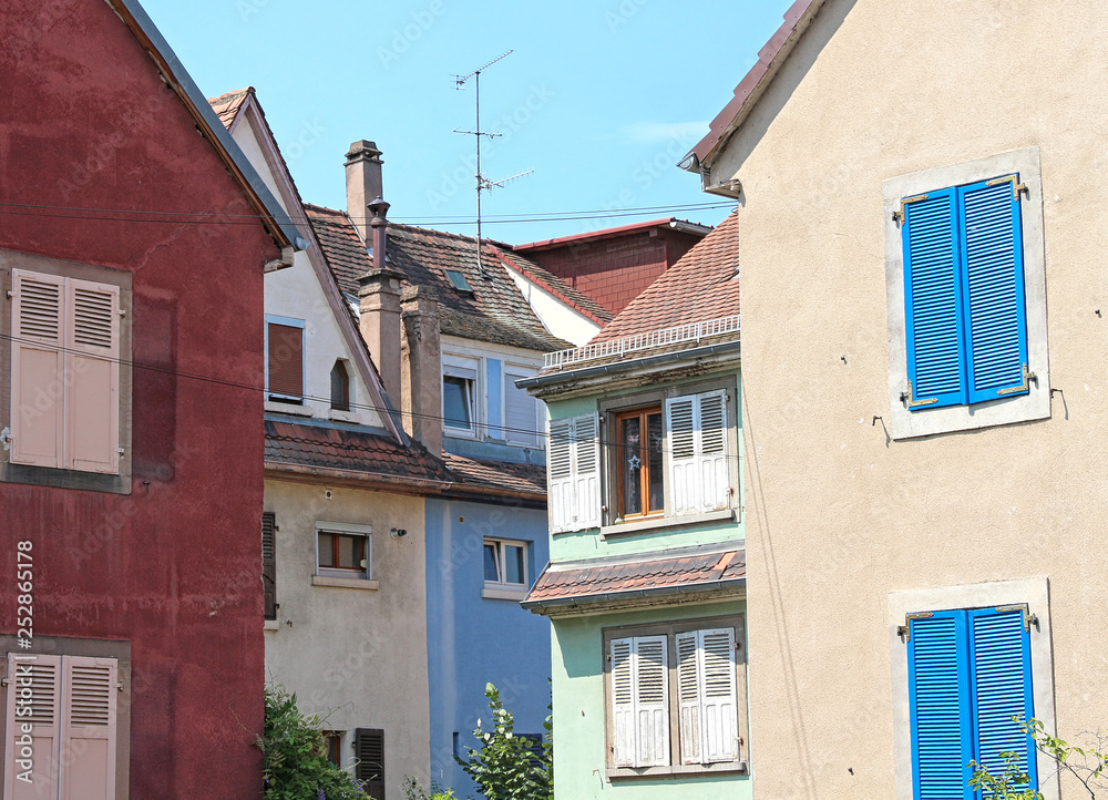 colorful houses in France