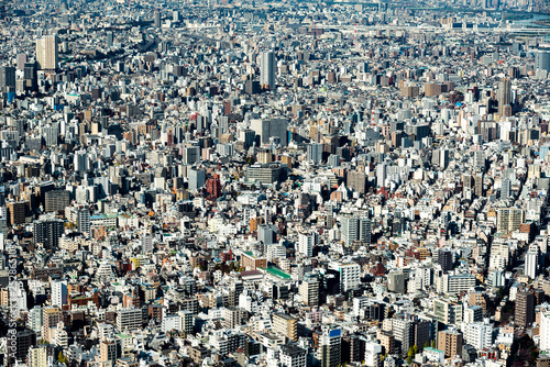 Photography Tokyo high dense houses and buildings