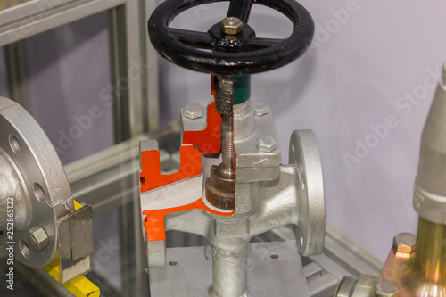 Принти на полотні close up detail inside of globe valve for industrial at factory