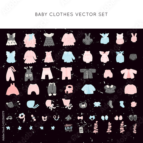 Newborn apparel vector set