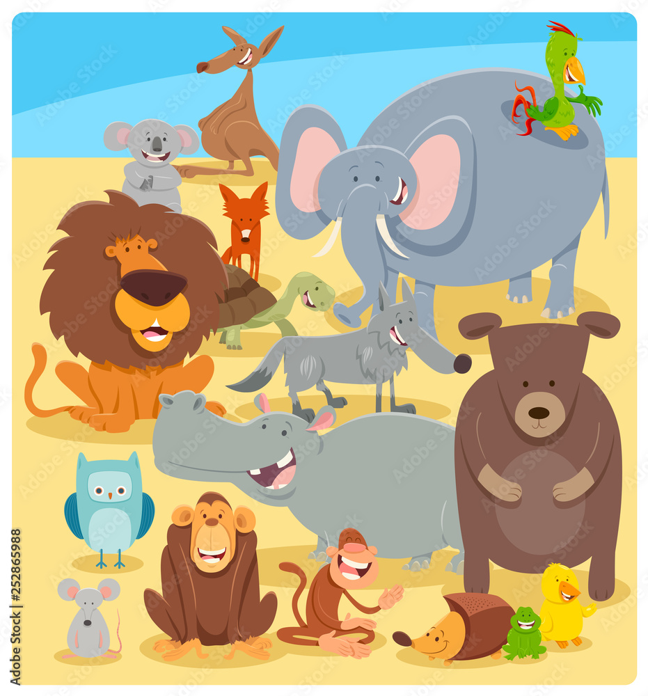 Naklejka premium cartoon animal characters group