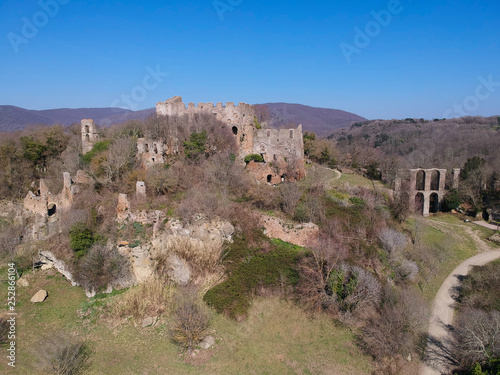 aerial view of the ancient town Monterano