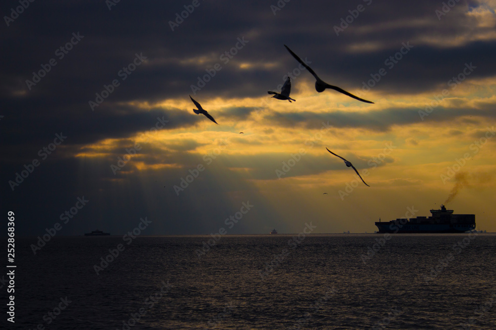 sunset at sea