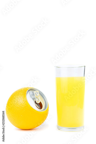 orange juice on white background
