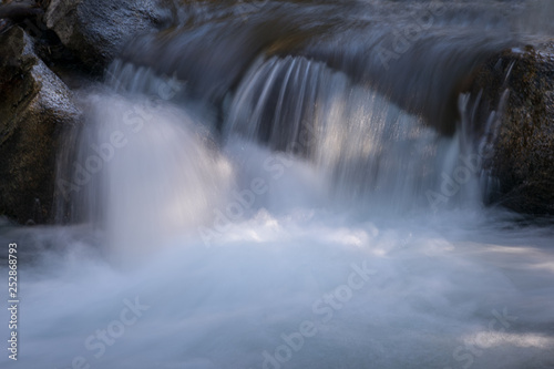 Waterfall over the rocks in a stream near Bishop California 