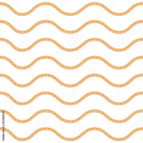 Gold chains luxury seamless pattern. For textile, scarf, cravat design. Vector