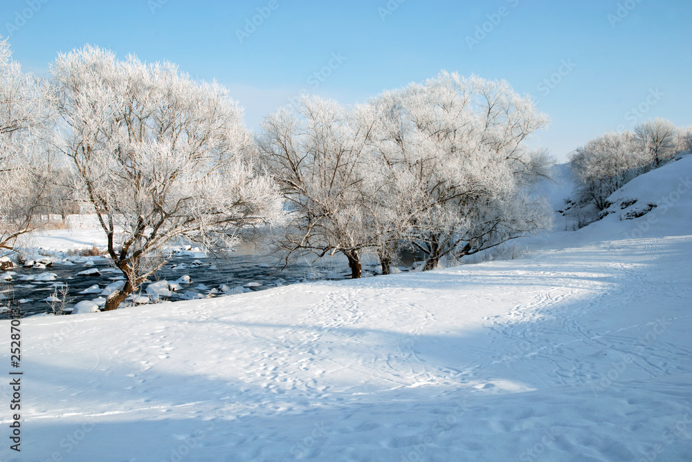 Winter landscape near the river Winter landscape near the river
