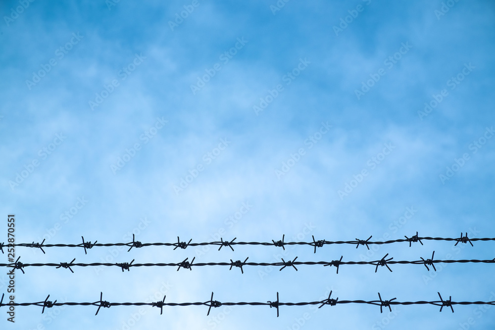 Blue sky and freedom behind the wall Blue sky and freedom behind the wall