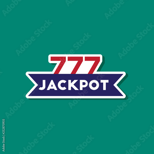 paper sticker on stylish background jackpot Lucky seven