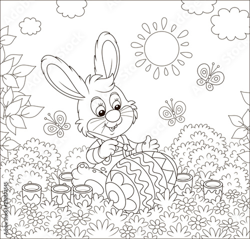 Little bunny coloring a big...