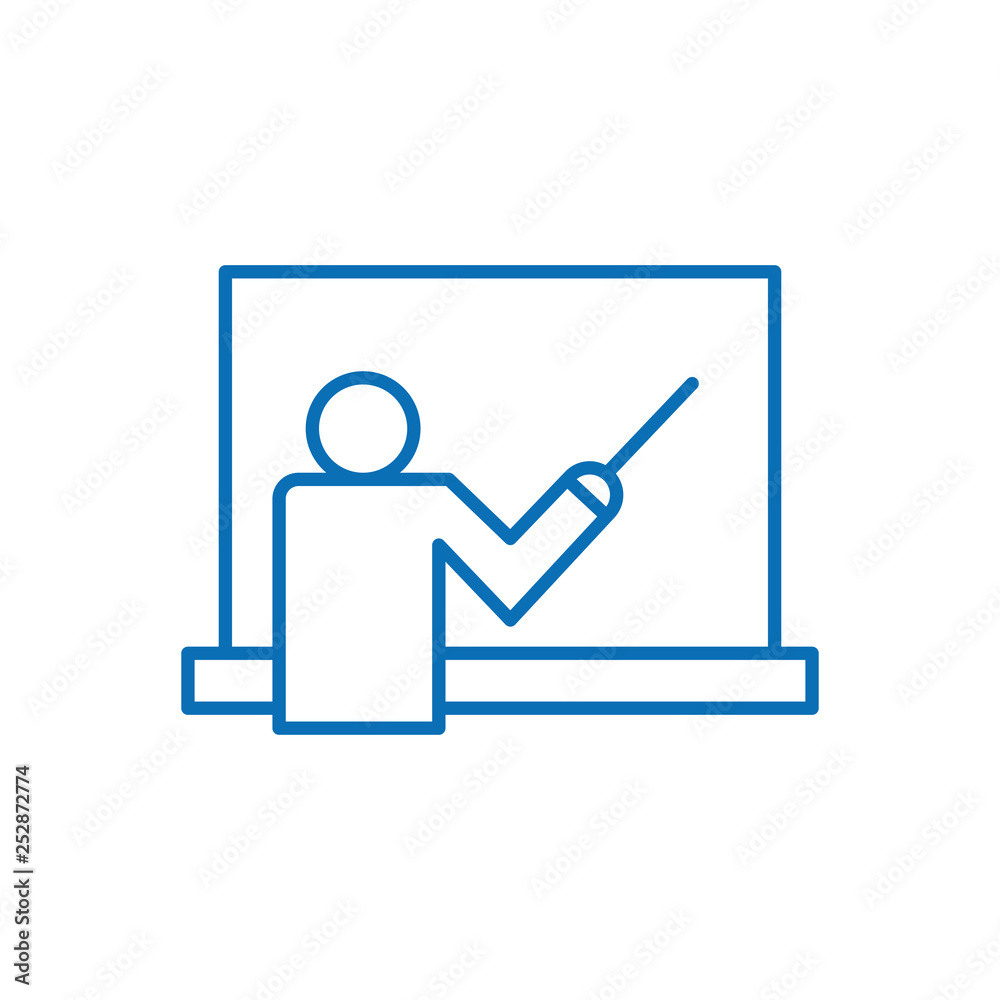 Training line icon, outline vector sign