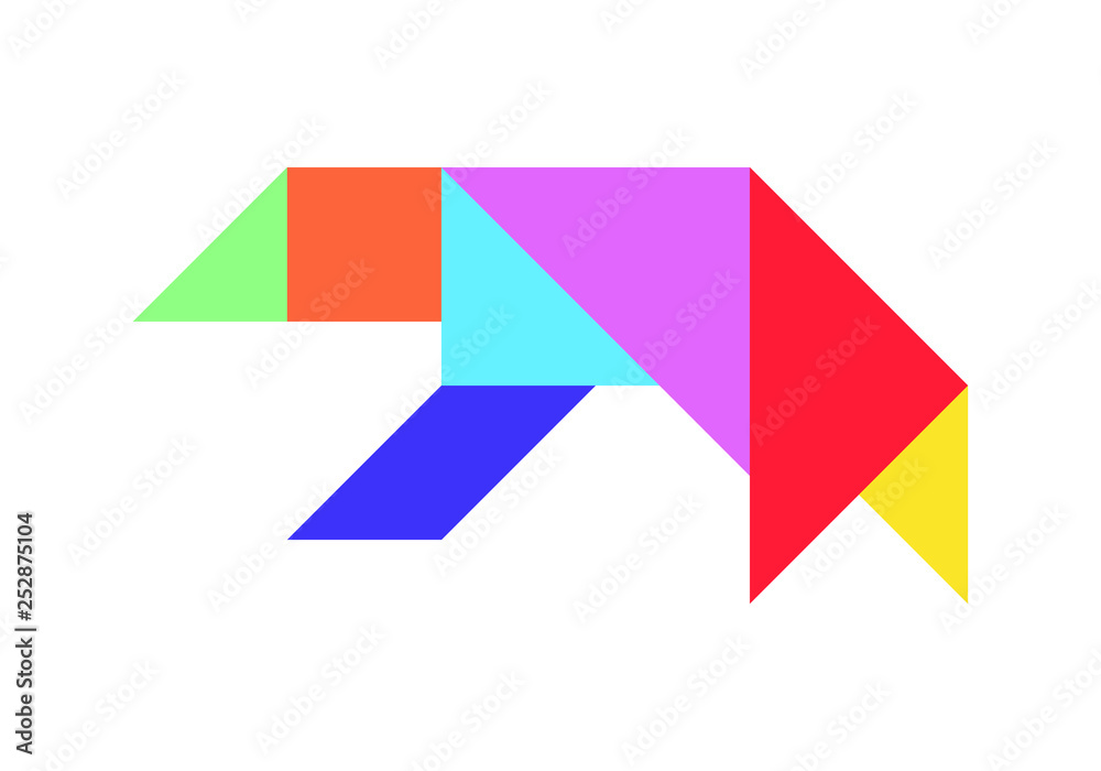 Color tangram puzzle in bear shape on white background (vector) Color tangram puzzle in bear shape on white background (vector)