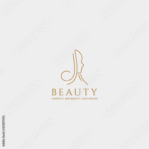 beauty cosmetic line art logo template vector illustration icon element