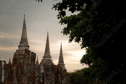 Old Beautiful Thai Temple wat Mahathat, Ayutthaya Historical Park, Ayutthaya, Thailand