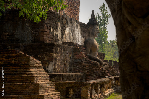The statue Buddha of Wat Phra in Satchanalai historical park