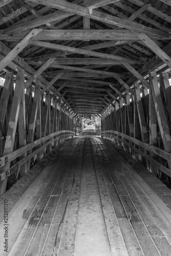 Colville Covered Bridge Interior, B&W 1
