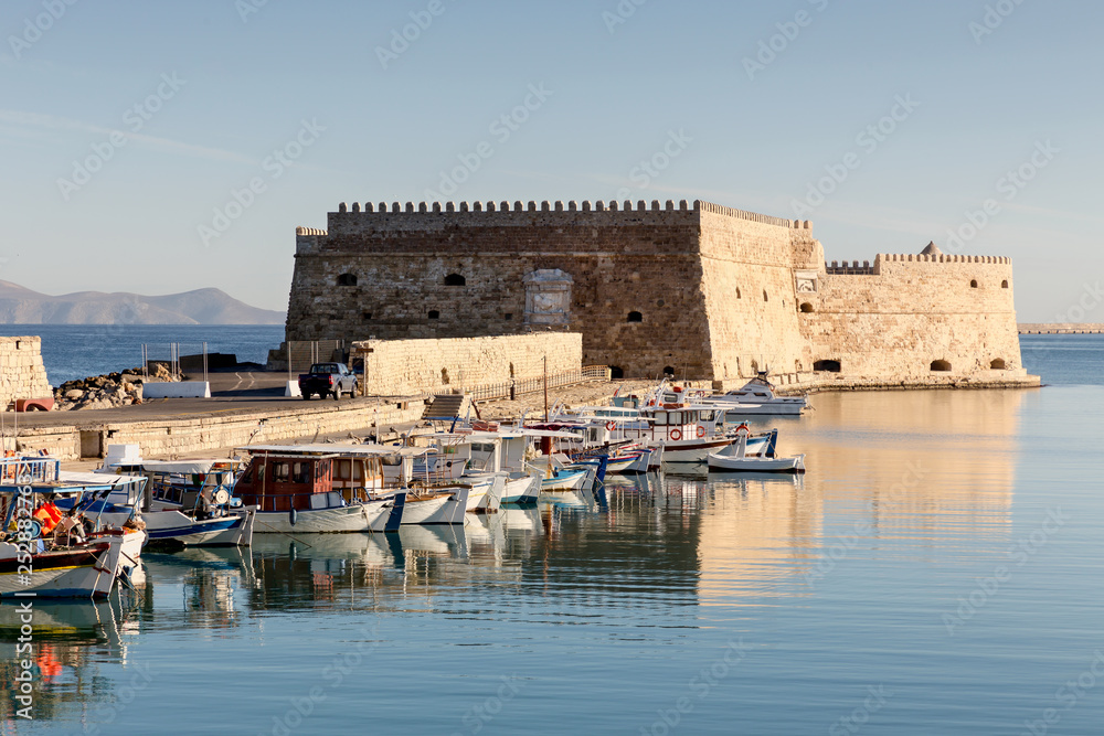Ancient, urban, medieval, marine, Venetian fortress Kules (island Crete, city Heraklion, Greece)