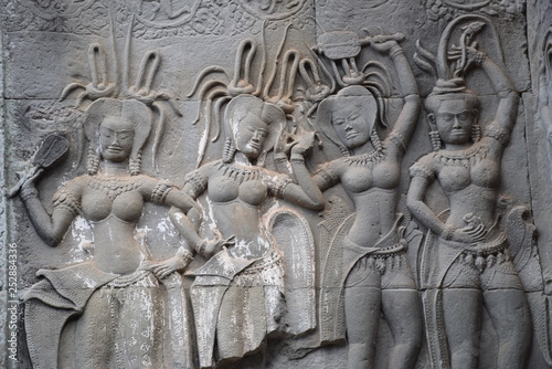 Apsara, Stone carving at Angkor wat 