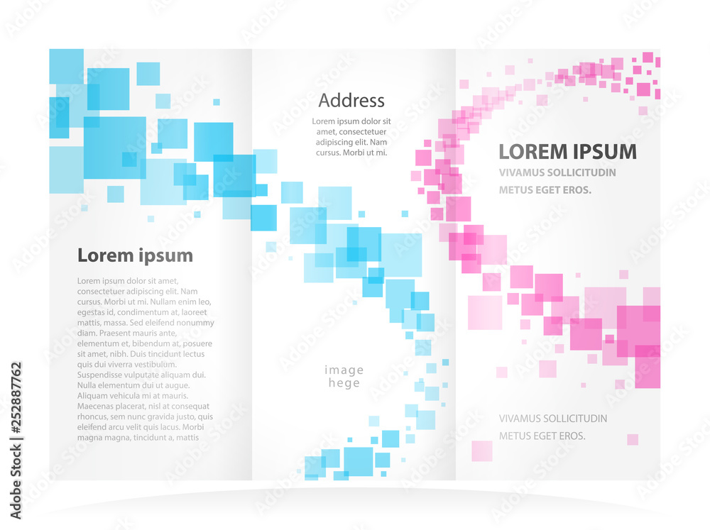 Design template squares theme tri-fold