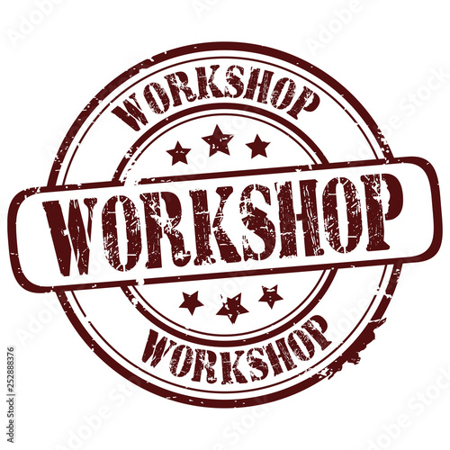 rubber stamp  "workshop" on white, vector illustration