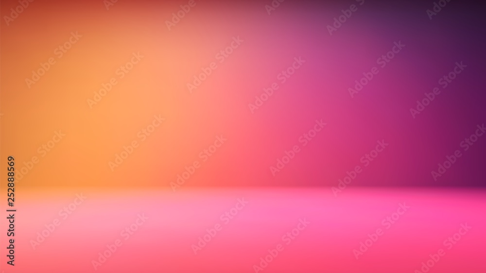 Colorful gradient studio backdrop with empty space for your content