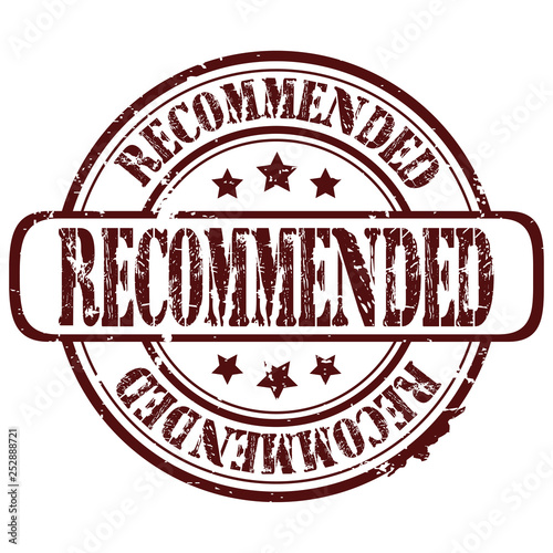 rubber stamp  "recommended" on white, vector illustration