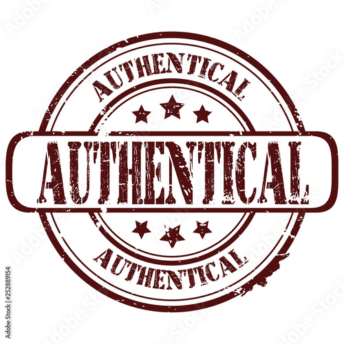 rubber stamp  "authentical" on white, vector illustration