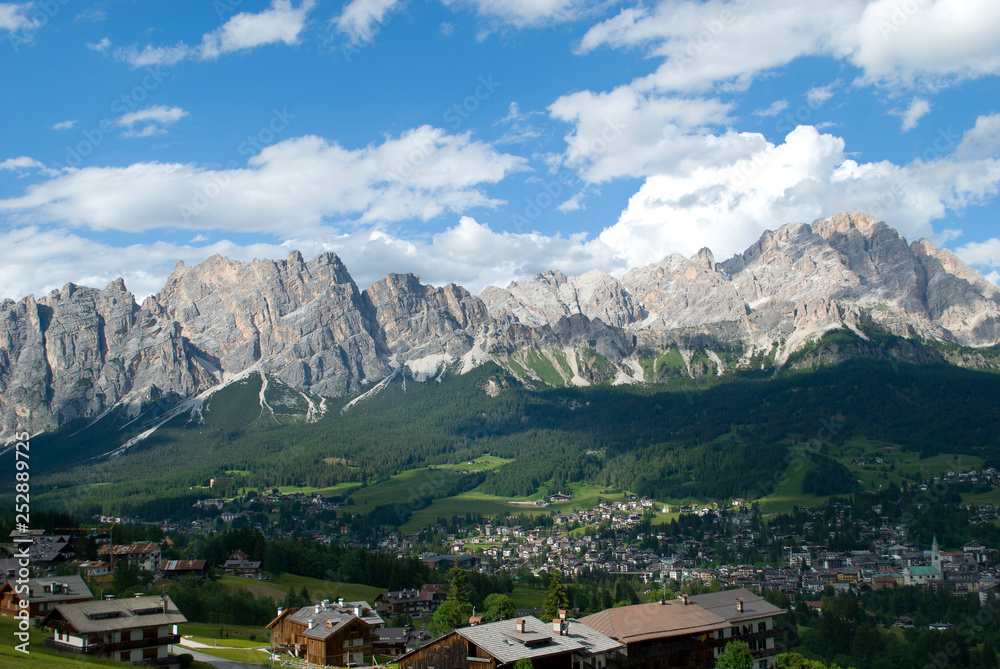 the valley of the small Cortina d'ampezzo, in the heart of the Dolomites