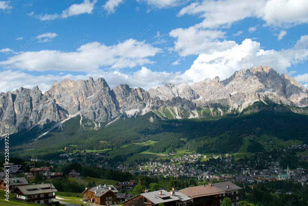 the valley of the small Cortina d'ampezzo, in the heart of the Dolomites the valley of the small Cortina d'ampezzo, in the heart of the Dolomites