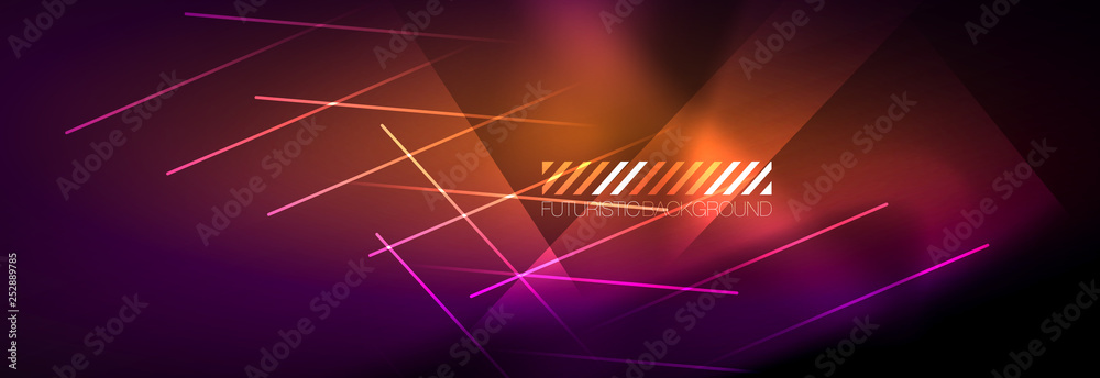 Fototapeta premium Shiny glowing lights neon color design background