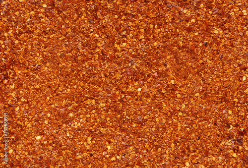 Crushed dry red hot chili pepper texture