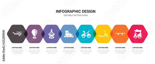 simple set of golf cart, skateboard, micro scooter, bicycle icons, contains such as icons inline skates, train front, hot air balloon, helicopter and more. 64x64 pixel perfect. editable vector set
