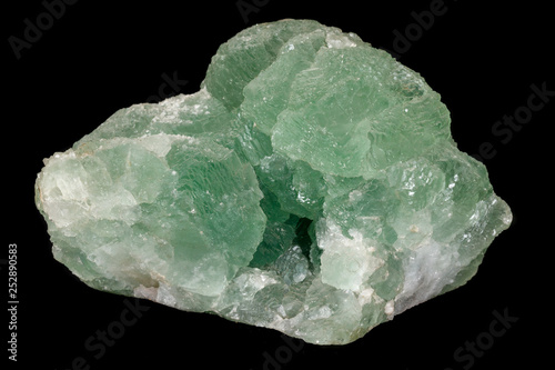 Macro mineral stone quartz fluorite black background