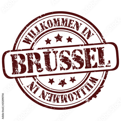 vector circle stamp "welcome to Brussels" (german)