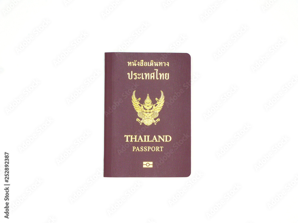 Thailand passport isolated on white background Thailand passport isolated on white background