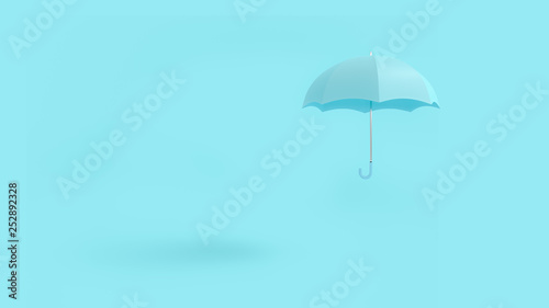 Floating blue umbrella minimal