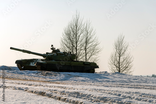 Old Russian tanks in Minsk, Belarus. This is place of largest tank battle in the history of WW II.