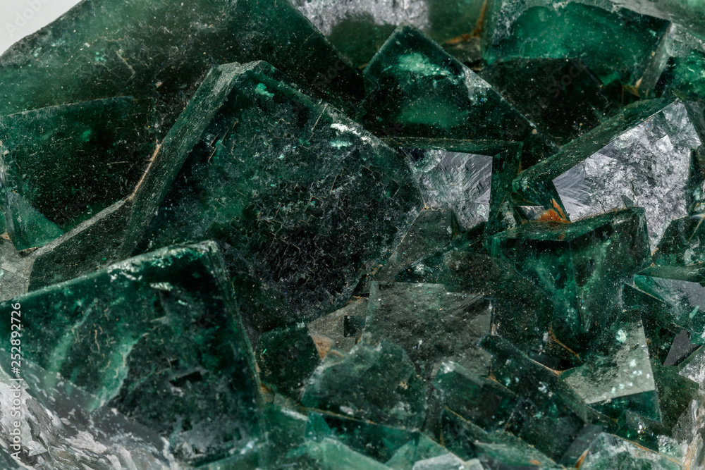 Obraz premium Macro mineral stone Fluorite white background