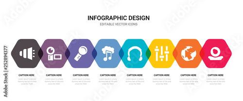 simple set of webcam video call, globe with pointer, music player settings, music player headphones icons, contains such as icons downloaded music cloud, hand mic, video camera, low volume speaker