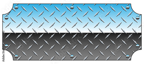 Brilliant Chrome Diamond Plate Metal Sign Background Vector Illustration