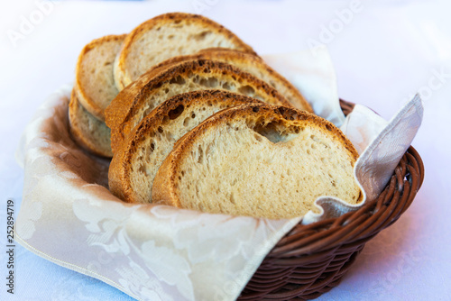 French baguette bread on table